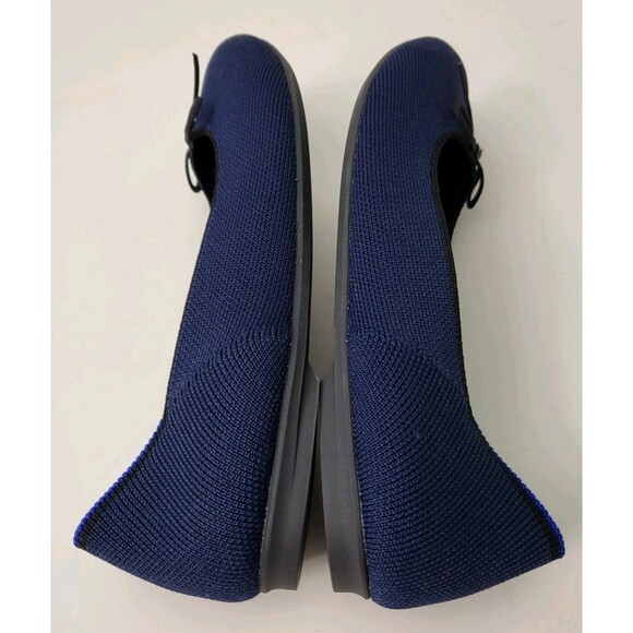 ROTHYS The Ballet Bow Flat Womens 7 Navy Blue Black Comfort Flats Shoes Office - Picture 6 of 9